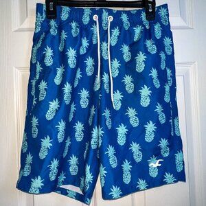Hollister Men's Blue Pineapple Swim Trunks Size XS